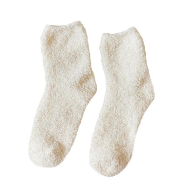 Cozy Socks Women Men Winter Warm Sleep Bed Floor Home Fluffy - 3 Pairs 3 Pairs White