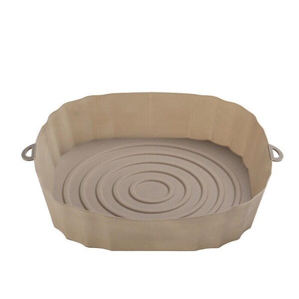 Air Fryer Silicone Pot Air Fryer Basket Liner Non-Stick Reusable Baking Tray Brown