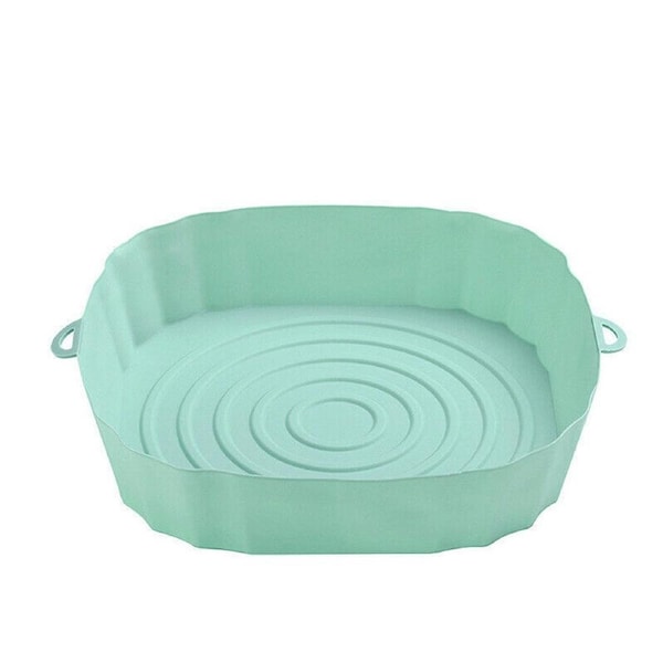 Air Fryer Silicone Pot Air Fryer Basket Liner Non-Stick Reusable Baking Tray Green
