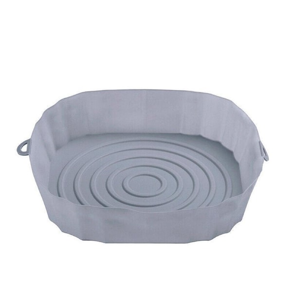 Air Fryer Silicone Pot Air Fryer Basket Liner Non-Stick Reusable Baking Tray Grey