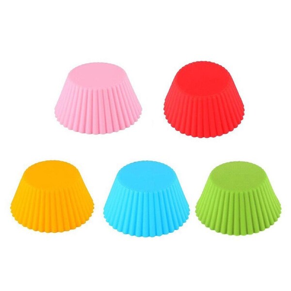 Round Cup Cake Silicone Baking Mould Cupcake Case DIY Bake Mold Muffin 10pcs