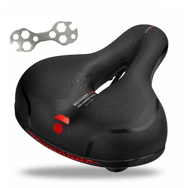 Wide Extra Bike Bicycle Gel Sporty Soft Pad Saddle Seat Red