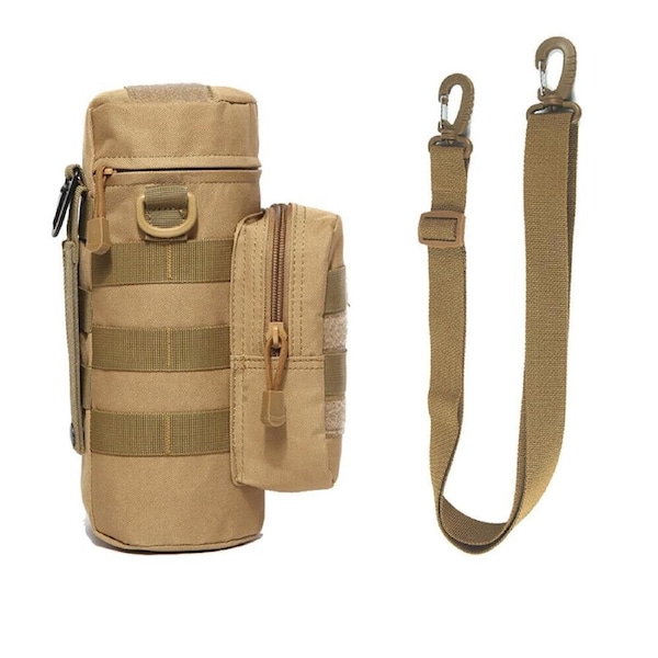 Kettle Bag Tactical Molle Water Bottle Carrier Holder Pouch Adjustable Khaki