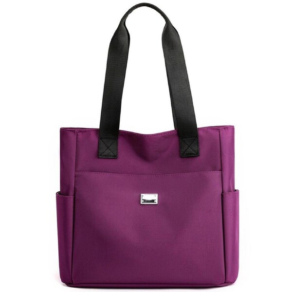 Women Travel Tote Bag Lightweight Waterproof Large Capacity Handbag Shoulder Bag Purple