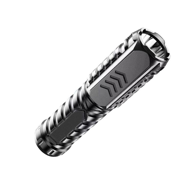 Camping Flashlight Multifunctional Rechargeable Flashlight for Outdoor Black