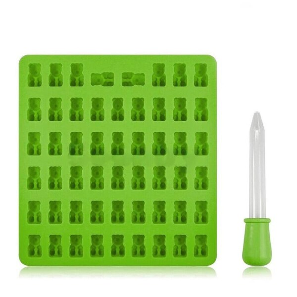 Bear Silicone Gummy Chocolate Baking Mold Ice Cube Tray Candy Jelly Mould Green