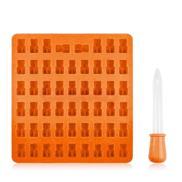 Bear Silicone Gummy Chocolate Baking Mold Ice Cube Tray Candy Jelly Mould Orange