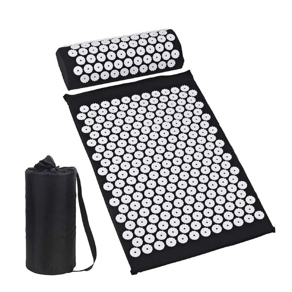 Body Massager Acupressure Cushion Mat Shakti Acupressure Yoga Pad Black