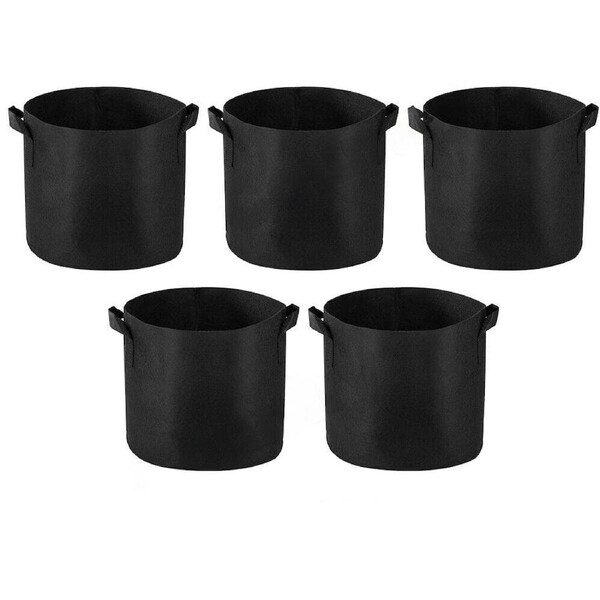 Fabric Plant Pots Grow Bags with Handles Planter Baskets - 3 to 10 Gallons 7 Gallon x 5pcs