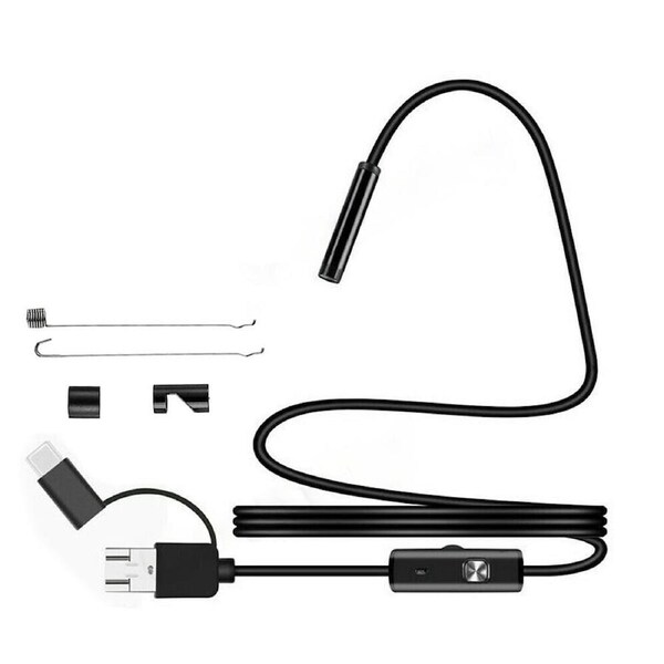 Waterproof HD Endoscope Inspection Camera USB Type-C Borescope For Android 2m