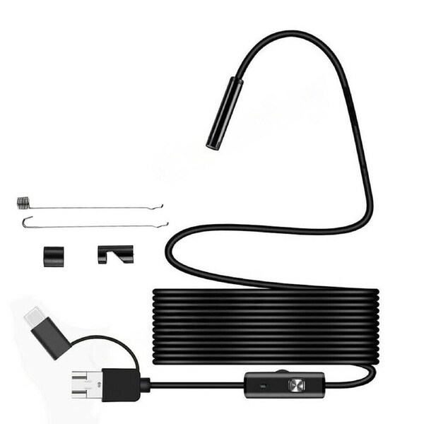 Waterproof HD Endoscope Inspection Camera USB Type-C Borescope For Android 10m