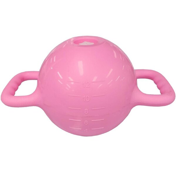 Yoga Fitness Kettlebell Water Filled Adjustable 1-6kg Double Handle Heavy Duty Exercise Kettle Bell - Pink