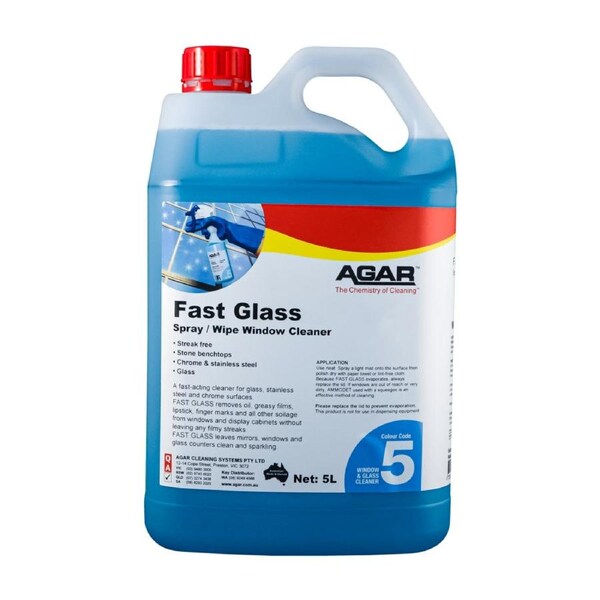 5L Agar Fast Glass glass cleaner for stainless steel and chrome surfaces