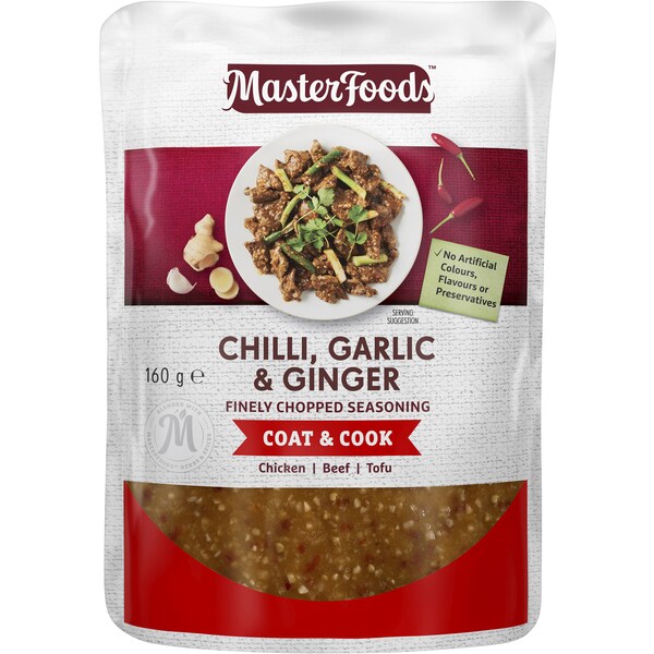 MasterFoods Chilli, Garlic & Ginger Finely Chopped Seasoning 160g
