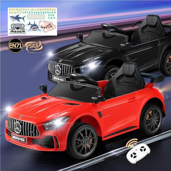 Kids Ride On Car Mercedes-Benz AMG GTR Licensed Electric Vehicle Toy w/ Remote Black