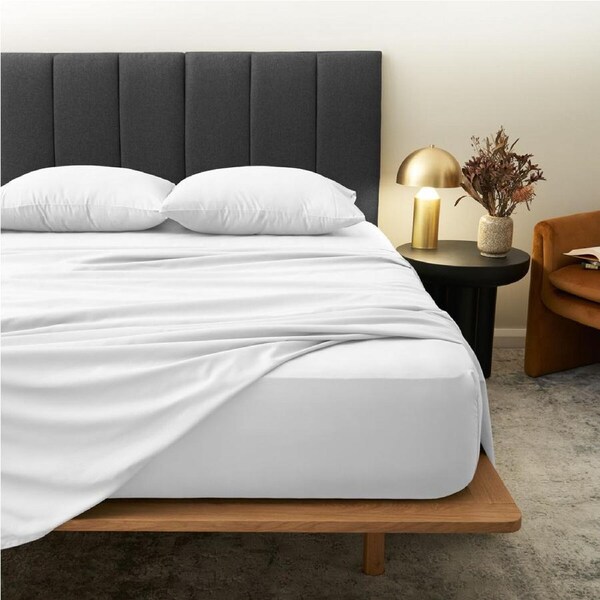 Morrissey Fitted Sheet Set 1200TC White Luxe Soft Queen