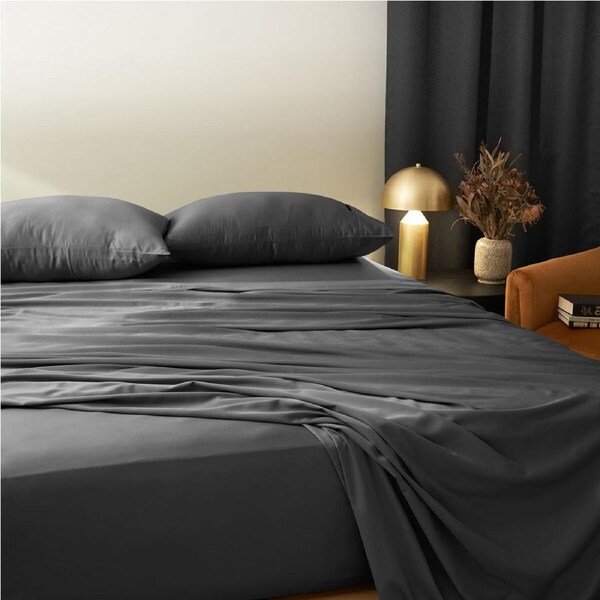 Morrissey Fitted Sheet Set 400TC Luxe Soft Bamboo/Cotton Charcoal Queen