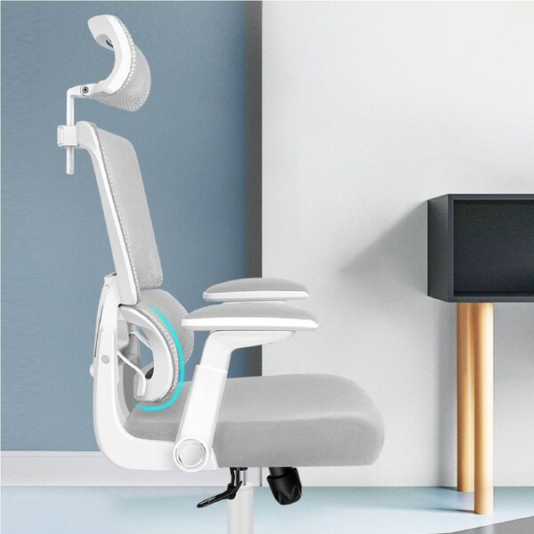 1 ALFORDSON Office Mesh Chair Executive Computer Chairs Study Work Gaming Seat MAXON Series Maxon - White & Light Grey