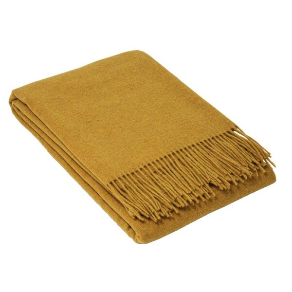 Oxford Throw - Merino Wool Blend - Mustard