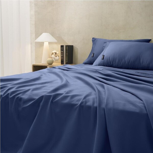 Sheraton Luxury Maison Fitted Sheet Set 1000TC Cotton Rich Nightfall Queen