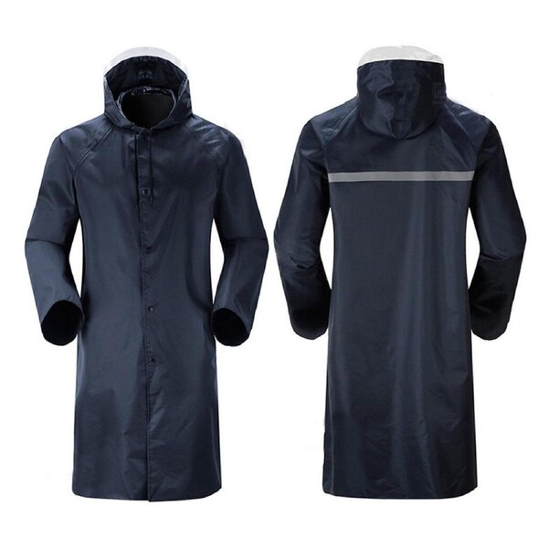 Womens Mens Waterproof Raincoat Long Trench Unisex Rain Coat Jacket Adult Hiking XL