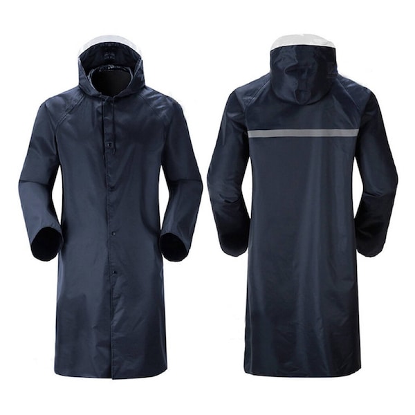 Womens Mens Waterproof Raincoat Long Trench Unisex Rain Coat Jacket Adult Hiking 2XL