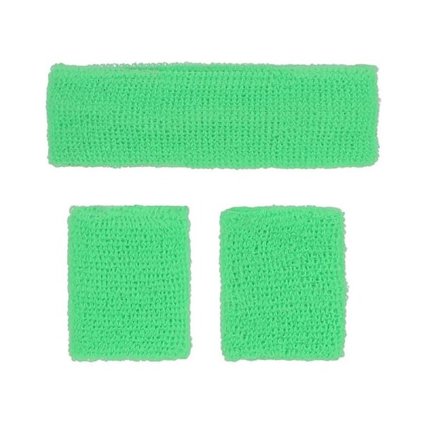 Green 80s Neon Sweatbands
