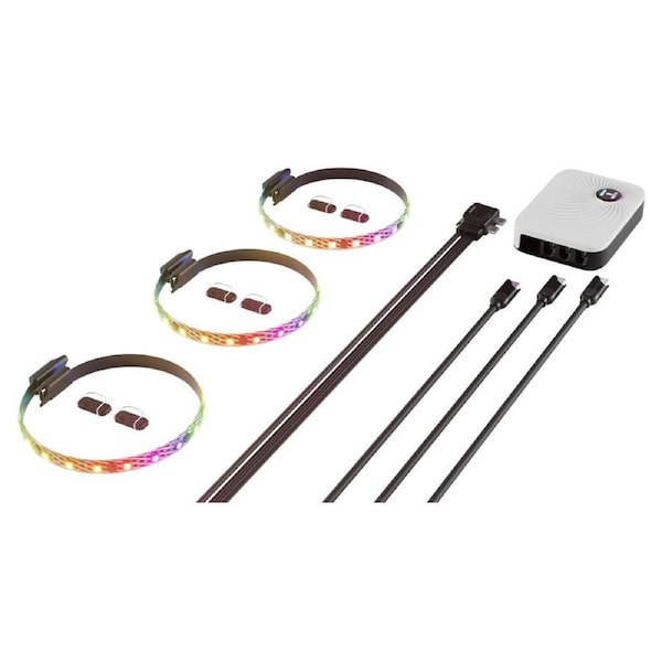 Hyte LS10 qRGB Light Strips 3 Pack with Nexus Portal NP50