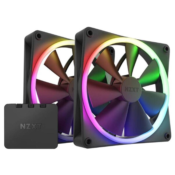 NZXT F140 RGB Fan 140mm PWM Black Twin Pack