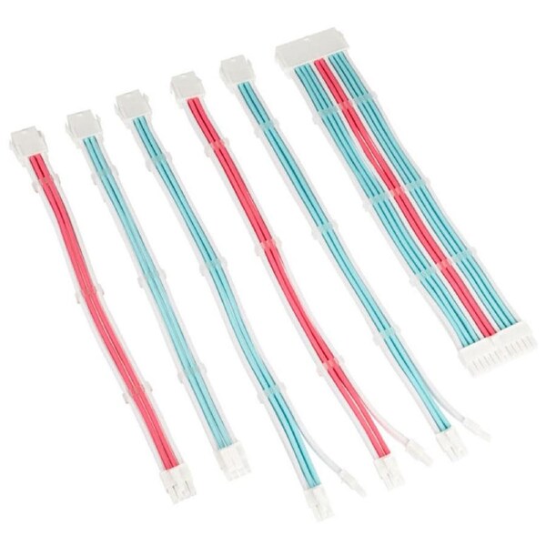 Kolink Core Adept Braided Cable Extension Kit White/Blue/Pink