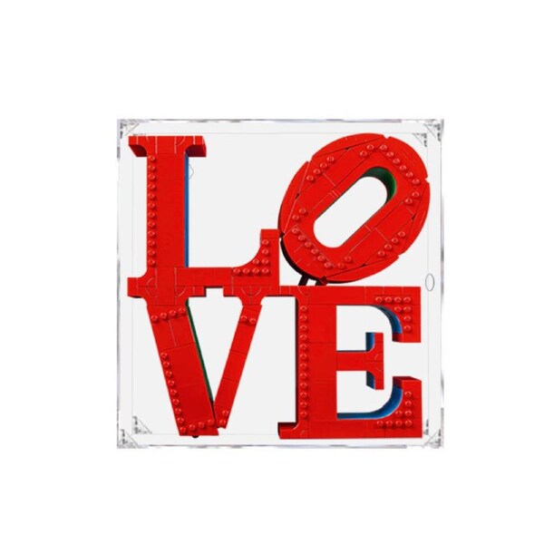 Acrylic Display Case for LEGO 31214 Art LOVE Figure Storage Box Dust Proof Glue Free