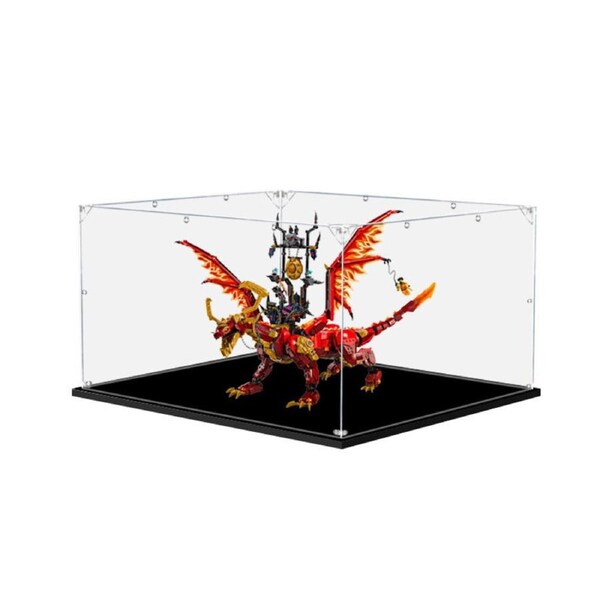 Acrylic Display Case for LEGO 71822 Ninjago Dragons Rising Source Dragon of Motion Figure Storage Box Dust Proof Glue Free