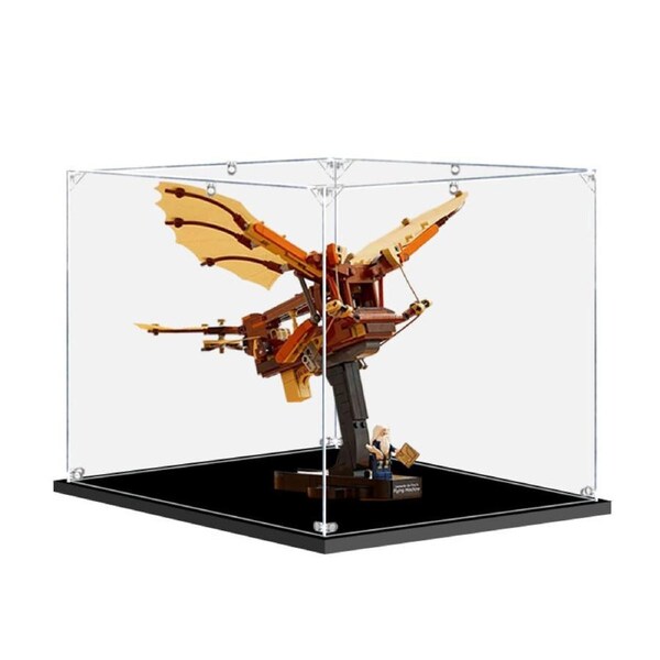 Acrylic Display Case for LEGO 10363 Icons Leonardo da Vinci's Flying Figure Storage Box Dust Proof Glue Free