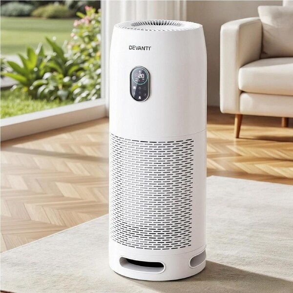 1x Devanti Air Purifier 4-Layer HEPA Filter White