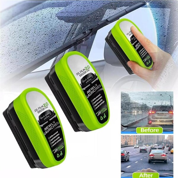 3Pcs Car Window Windscreen Glass Oil Film Automotive Cleaning Brush Remover Cleaner