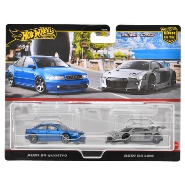 Hot Wheels Premium Car Culture Audi S4 Quattro and Audi R8 LMS Diecast 2 Pack