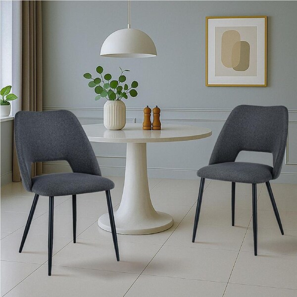 ACA 1 Set of 2 Dining Chairs Dark Grey Comfortable Side Chairs For Kitchen Cafe Lounge