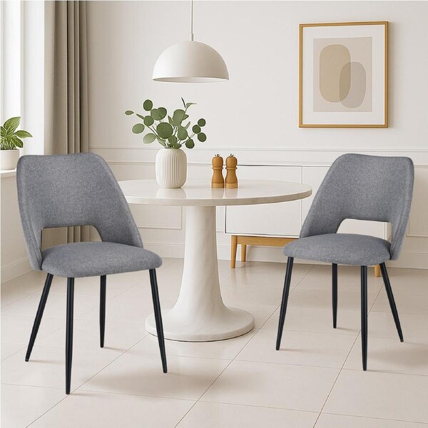 ACA 1 Set of 2 Dining Chairs Light Grey Comfortable Side Chairs For Home Kitchen Cafe Lounge