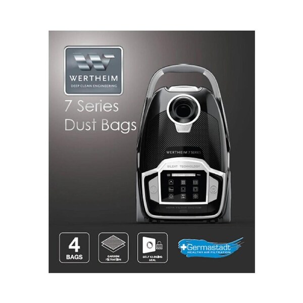 4pc Wertheim 7 Series Vacuum Bags for Enhanced Cleaning Performance Blue