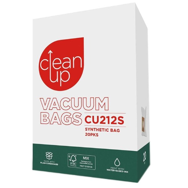 20pc CleanUp Hoover Action Mode Vacuum Bags with Micro-Filtration White