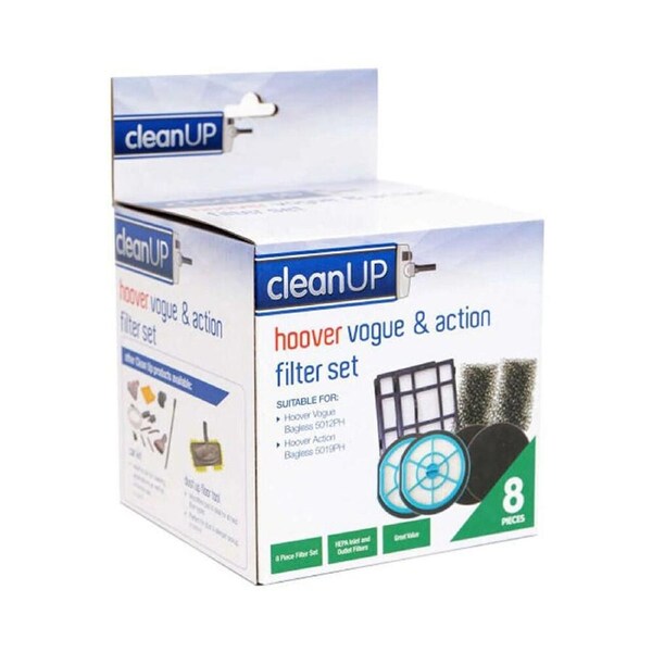 CleanUp Hoover Vogue Action Filter Set for Bagless Vacuum Cleaners Grey