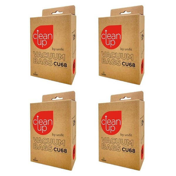 4x 10pc CleanUp CU68 Replacement Vacuum Cleaner Bags for Numatic Models White