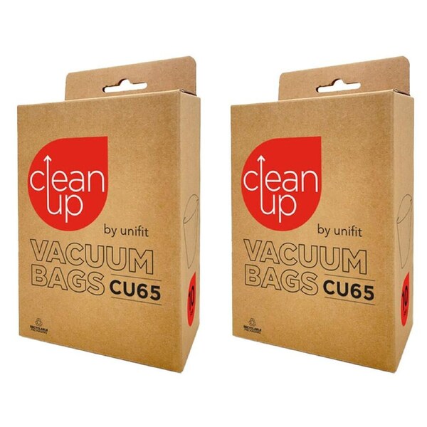 2x 10pc CleanUp CU65 Replacement Vacuum Bags Set Pro Series Cleaners White