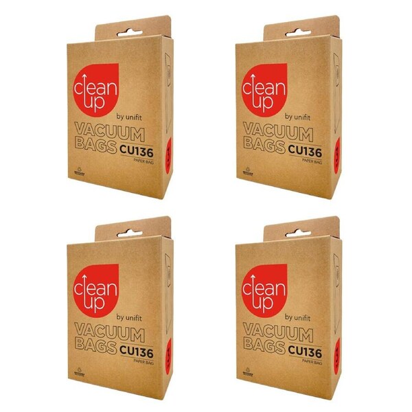 4x 3pc CleanUp CU136 Replacement Vacuum Bag for Efficient Dust Capture Reusable