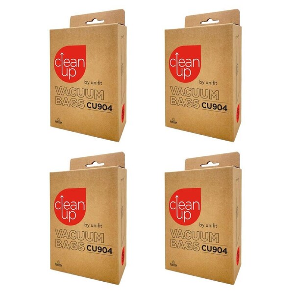 4x 5pc CleanUp CU904 Replacement Vacuum Bags Set Efficient Dust Capture White