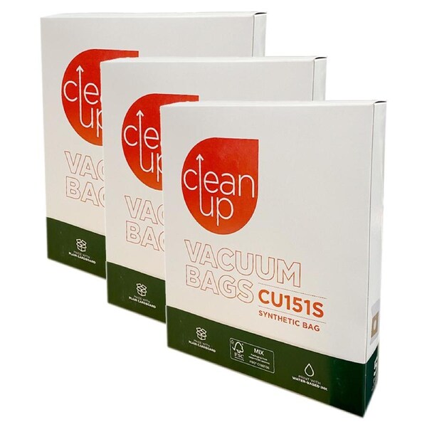 3x 5pc CleanUp CU151S Replacement Vacuum Bags for Filtration and Performance
