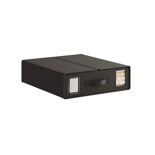 1x Kitchee Foldable Bed Sheet Storage Box – Linen & Closet Organiser Black