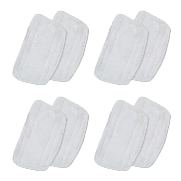 4x 2pc CleanUp i-Vac Steamy Wonder Mop Pads for Efficient Floor Cleaning White