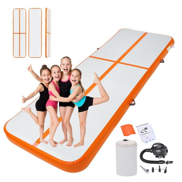 Advwin 4m Air Track Inflatable Gymnastics Mat for Home/Gym/Tumble/Outdoor/Cheerleading/Yoga/Water