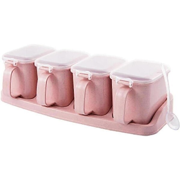 4-compartment seasoning box set, seasoning storage container